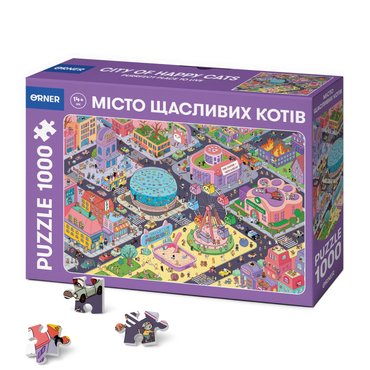 Пазл «Город счастливых котов» 1000 элементов: фото Пазл «Город счастливых котов» 1000 элементов: фото - ORNER